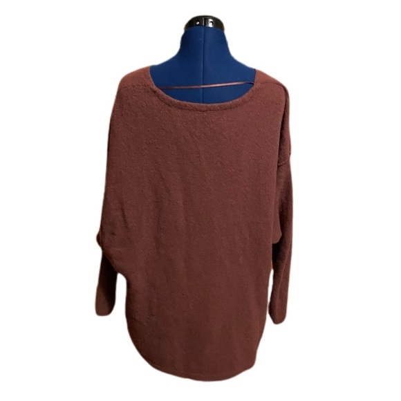 Free‎ People V Neck Tunic Sweater Top Relaxed Fit Oversized Brown Pullover - Picture 10 of 10